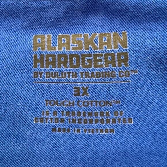 AKHG x Duluth Trading Co Crosshaul Elbow Sleeve Crop Tee, Sapphire, size 3X - Picture 5 of 12